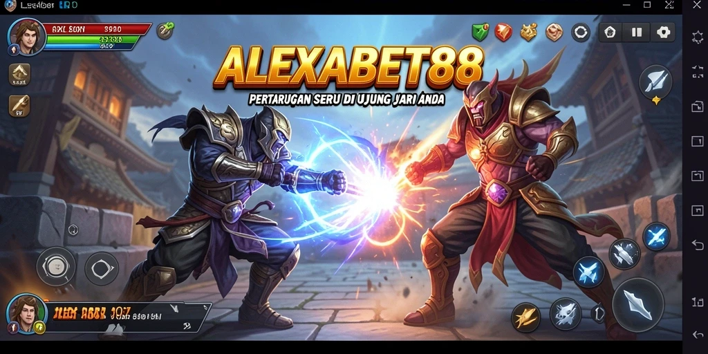 Tampilan gameplay pertarungan epik di ALEXABET88.