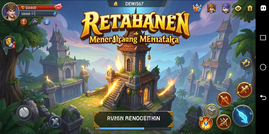 Tampilan menara dan musuh dalam DEWI567 saat pertempuran berlangsung.