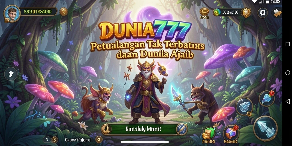 Tampilan gameplay menarik dalam petualangan dunia fantasi DUNIA777.
