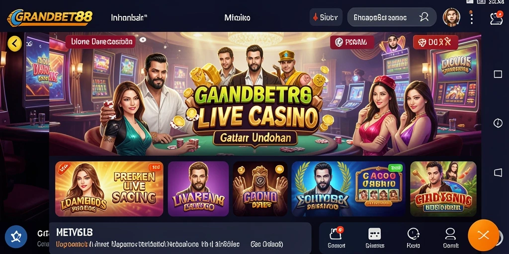 Tampilan permainan Live Casino di GRANDBET88 yang mengesankan