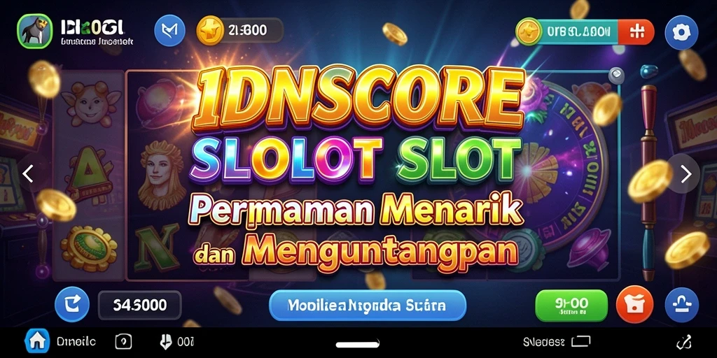 Tampilan gameplay slot IDNSCORE yang mengasyikkan dan berwarna-warni.