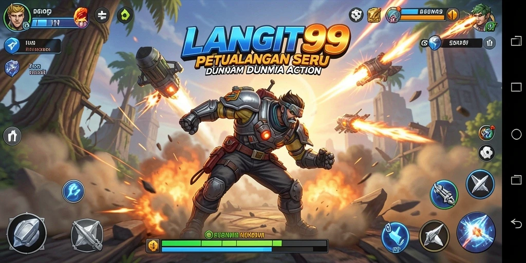Tangkapan layar utama menampilkan aksi seru dalam LANGIT99.