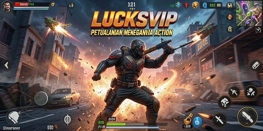 Tangkapan layar LUCKSVIP yang menunjukkan aksi menegangkan dalam gameplay.