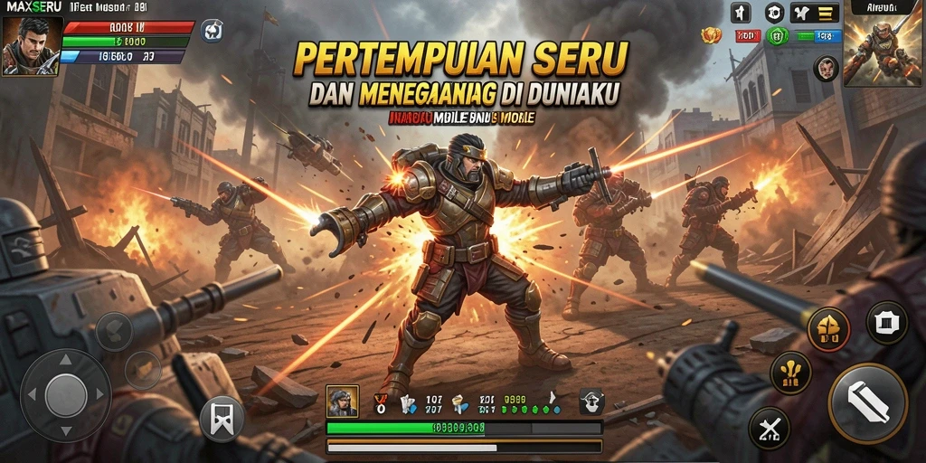 Tampilan gameplay action yang mendebarkan dari MAXSERU.