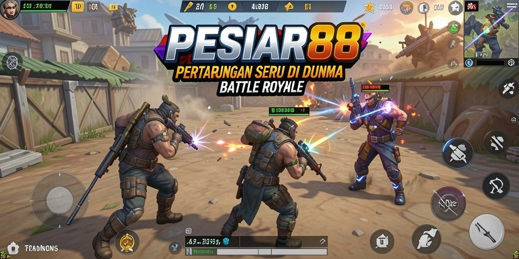 Tangkapan layar gameplay PESIAR88 yang mendebarkan dalam pertarungan Battle Royale.