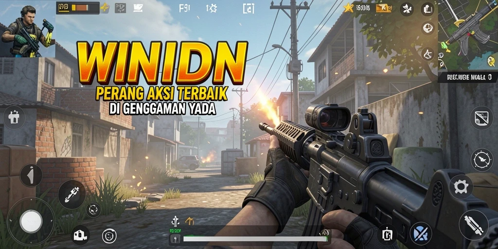 Screenshot gameplay menampilkan aksi tembak-menembak yang seru di WINIDN.