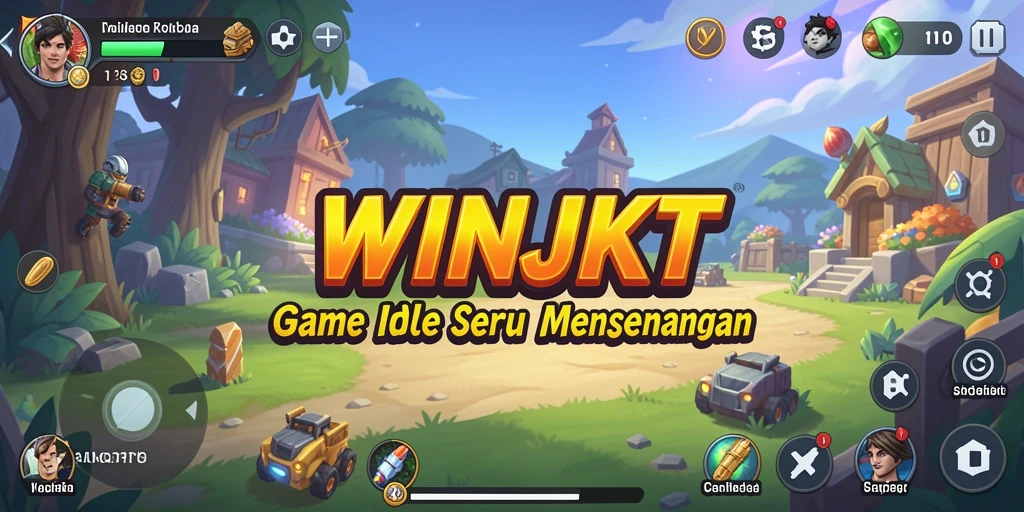 Tampilan gameplay WINJKT yang menampilkan berbagai karakter dan strategi.
